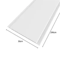 Cielo Raso de PVC 3.48mt2 Color Blanco 4 Laminas de 2.9mt x 30cm x 7cm de espesor