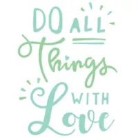Vinilo Decorativo Do All Things With Love Verde