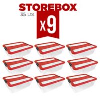 Set x9 Cajas Organizadoras Storebox 35 Lt Rojo