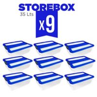 Set x9 Cajas Organizadoras Storebox 35 Lt Azul