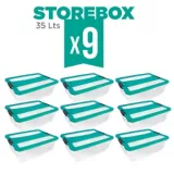 Set x9 Cajas Organizadoras Storebox 35 Lt Esmeralda