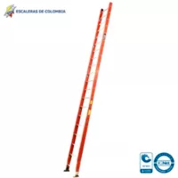 Escaleras De Colombia Escalera Certificada Tipo Sencilla Dieléctrica En Fibra De Vidrio De 20 Pasos / 6 M 136 Kg T1A