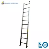 Escalera Certificada Tipo Sencilla Aluminio De 10 Pasos / 3 M 136 Kg T1A