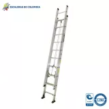 Escalera Certificada Tipo Extensión Aluminio De 16 Pasos / 5 M 136 Kg T1A