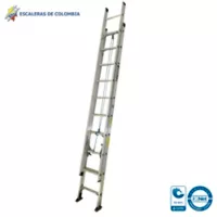 Escalera Certificada Tipo Extensión Aluminio De 20 Pasos / 6 M 136 Kg T1A