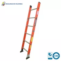 Escaleras De Colombia Escalera Certificada Tipo Sencilla Dieléctrica En Fibra De Vidrio De 6 Pasos / 1,80 M 136 Kg T1A
