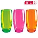 Set De 3 Vaso Dubai Alto Colores
