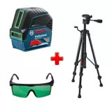 Kit Nivel Laser Verde 15mt + Gafas Verdes + Trípode Altura 150cm