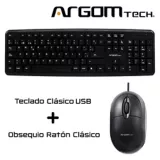 Teclado Clásico en Español USB Negro KB-7414 + Obsequio Mouse Clásico ARG-MS-0002