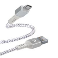 Cable Flexible Micro USB A USB 2.0 Nylon 1.8Metros Blanco