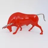 Toro Rojo y Cromo 30cm x 16cm Poliresina