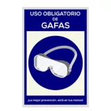 Señal Uso Obligatorio de Gafas 20x30cm