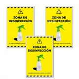 Señal Zona Descontaminación 30x45cm x3 Unidades