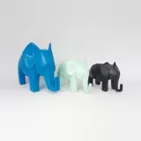 Setx3 Elefante Azul Turquesa y Negro 11/13/19cm