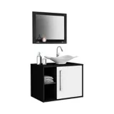 Mueble Baño Baden + Lavamanos + Espejo Negro