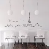 Sticker Decorativo Skyline Minimalista de París