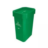 Caneca Plástica 53L Verde Para Organico Con Tapa Vaiven