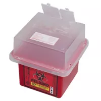 Caneca Residuos Cortopunzante Plástica 2.8L Rojo Con Tapa Blanco X12UN
