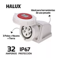 Toma Industrial Pared Exteriores Ip67 5 Polos Tapa