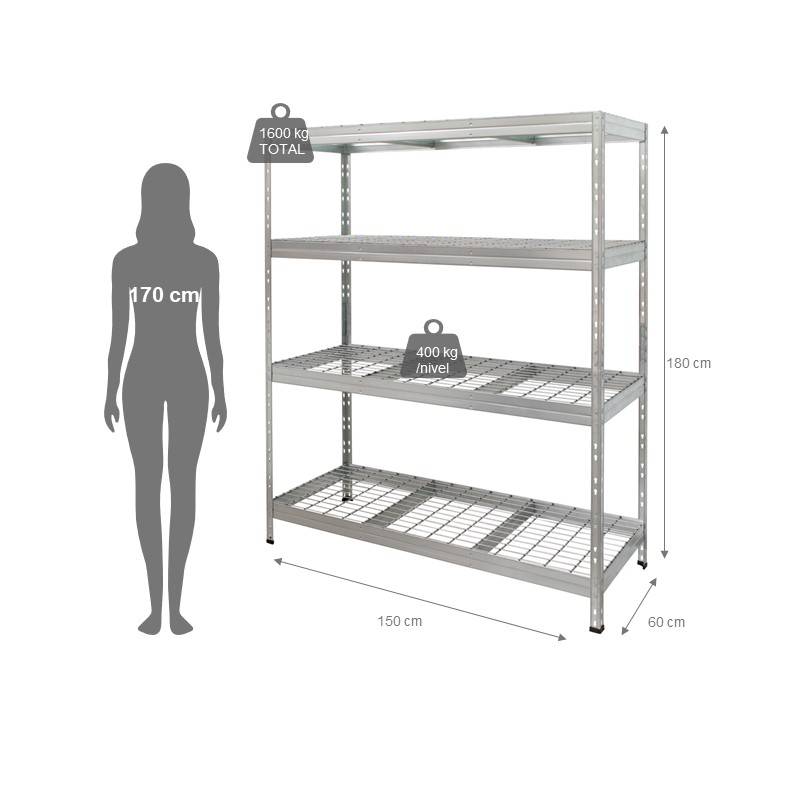 ESTANTERÍA METÁLICA 180 X 150 X 50 CM