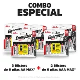 Energizer Max 3 Blisters AA-6 + 2 Blisters AAA-6