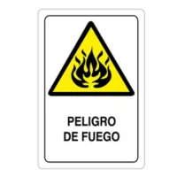 Señal Peligro Fuego 22X15Cm Vinilo Adhesivo