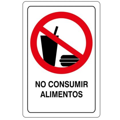 Señal No Consumir Alimentos 22X15Cm Vinilo Adhe - Homecenter.com.co