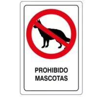 Señal Prohibido Mascotas 22X15 Vinilo Adhesivo