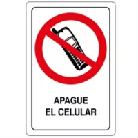Señal Reglamentaria Apague El Celular 22X15Cm