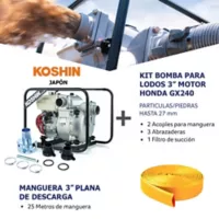 Kit Bomba Lodo/Particulas 3Pulg y Manguera Descarga