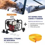 Kit Bomba Agua/Lodo 4Pulg y Manguera Descarga