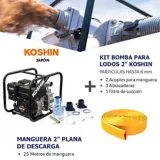 Kit Bomba Agua/Lodo 2Pulg y Manguera Descarga
