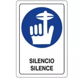 Señal Obligacion Silencio 22X15 Acrilico 3 Mm