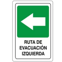 Señal Ruta Evacuacion Izquierda 22X15Cm