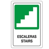 Señal Evacuacion Escaleras 22X15 Poliestireno