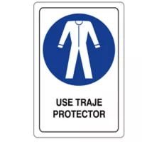 Señal Oblig Use Traje Protector 32.5X22.5Cm