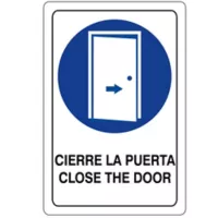 Señal Obligacion Cierre La Puerta 22X15 C.20