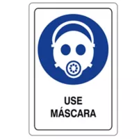 Señal Use Mascara 32.5X22.5 Cm Vinilo Adhesivo
