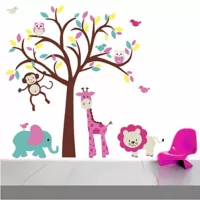 Vinilo Infantil Cute Tree Niña 100x120