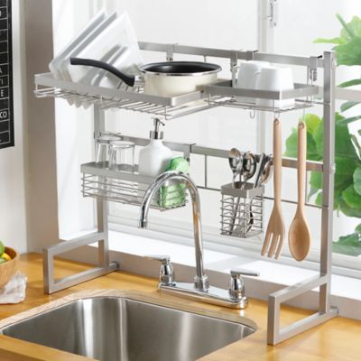 Soporte para utensilios de cocina dorado con 2 compartimentos para  organizador de utensilios y herramientas de cocina, el organizador de  utensilios de