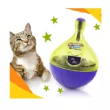 Pelota Interactiva Dispensador Para Gatos + Minibastón Solepet Azul