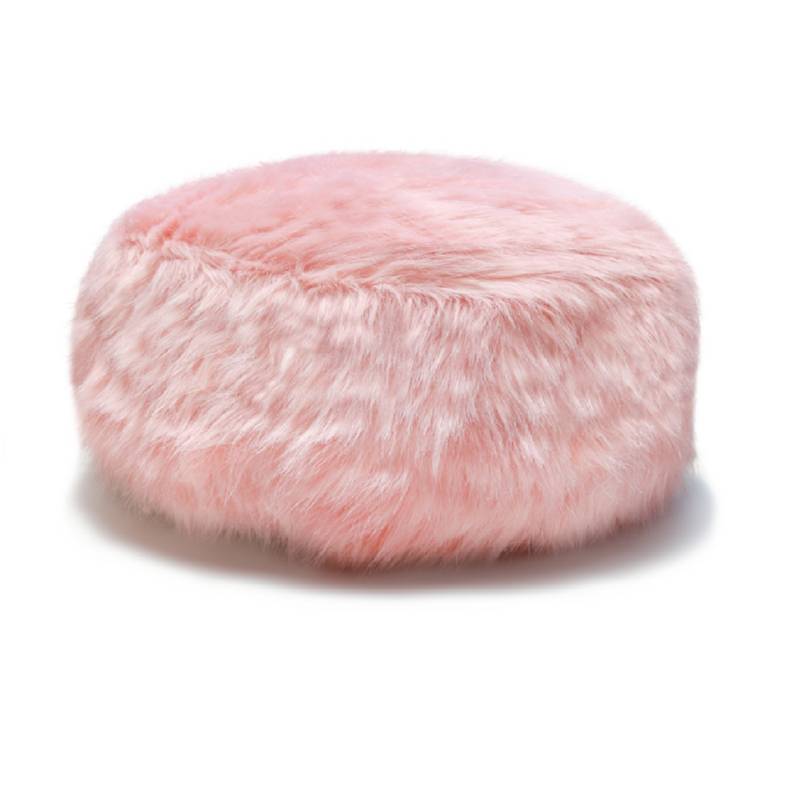 Puff Peluche Corto Rosado