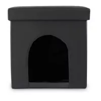 Casa Puff Cubo Para Mascotas Pequeñas Banzay Negro