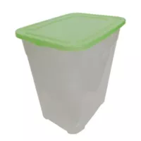 Caneca Plástica 40L Transparente Con Tapa Verde