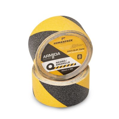 S&X Cinta antideslizante negro/amarilla, 4 pulgadas x 33 pies, cinta de  agarre resistente para escaleras al aire libre, impermeable, rollo
