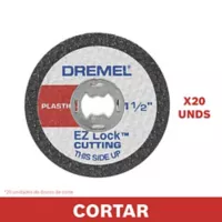 Disco de Corte De 38,1mm EZ Lock Dremel x20Uds