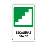 Señal Evacuación Escaleras 32.5x22.5cm Vinilo