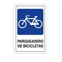 Señal Parqueadero Bicicletas 32.5x22.5cm Vinilo