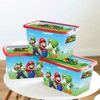 Stor Caja Infantil Tapa Click Super Mario 13 Litros
