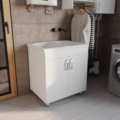 Mueble para lavadora con lavadero de resina 45x50 para exterior interior  con fregadero